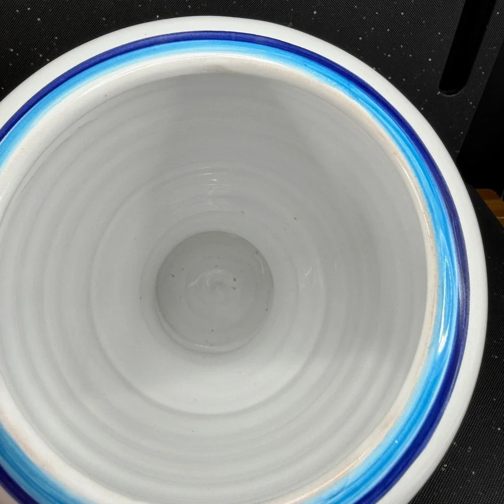 Starbucks Deruta Italy S Berna Conchiglia Seashell Ceramic Canister Jar Blue 9in